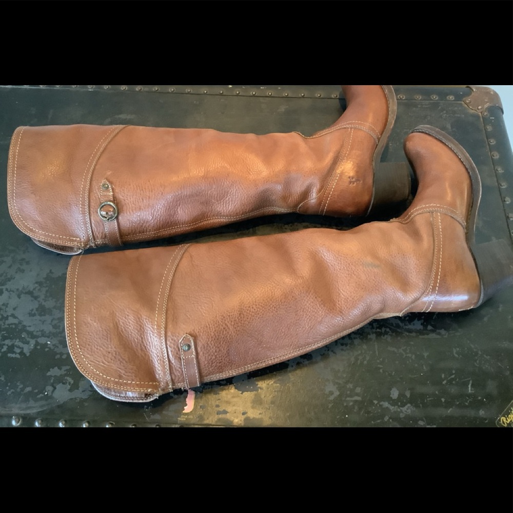 Frye Saddle Leather Knee Boots